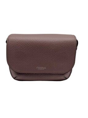 Aspinal Lavender Taupe Pebbled Leather Crossbody